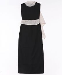 【OJYON】chiffon veil tie dress WHITE