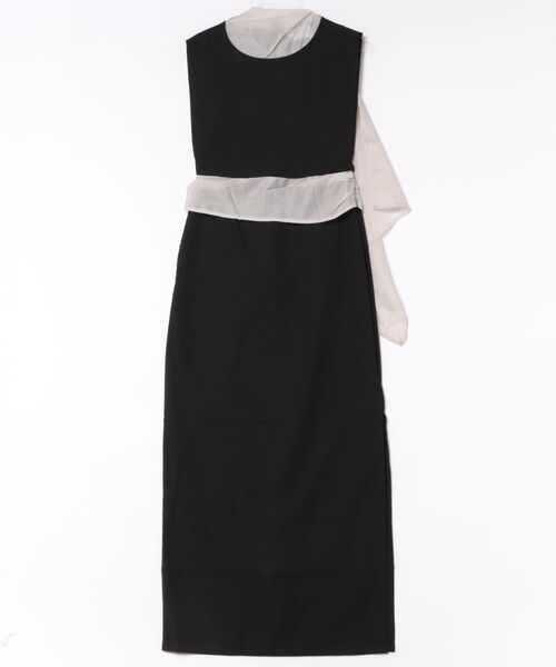 OJYON(オジョン)の「【OJYON】chiffon veil tie dress WHITE(ワンピース・レディース・ネイビー/ブラック/ホワイト・ONE SIZE)」の1枚目の写真
