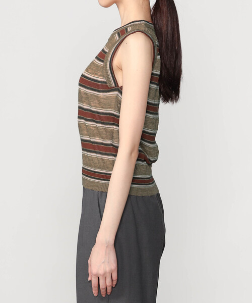 Bshop（ビショップ）の「roberto collina | マルチボーダーニットベスト WOMEN（ベスト・レディース・ブラウン系その他・S）」の6枚目の写真