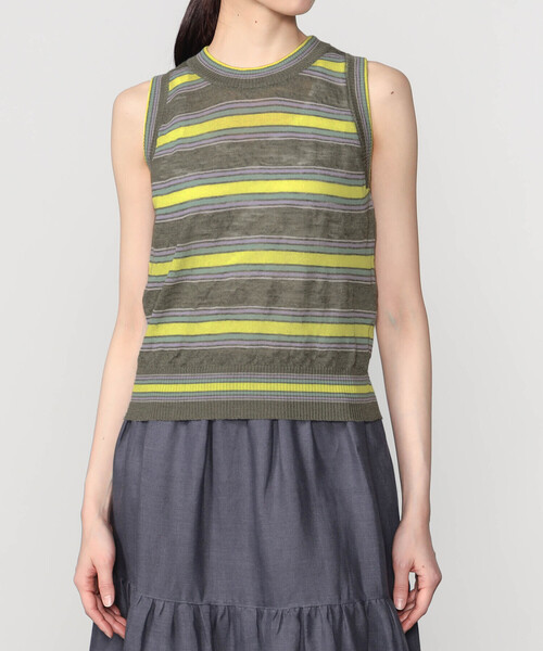 Bshop（ビショップ）の「roberto collina | マルチボーダーニットベスト WOMEN（ベスト・レディース・ブラウン系その他・S）」の2枚目の写真