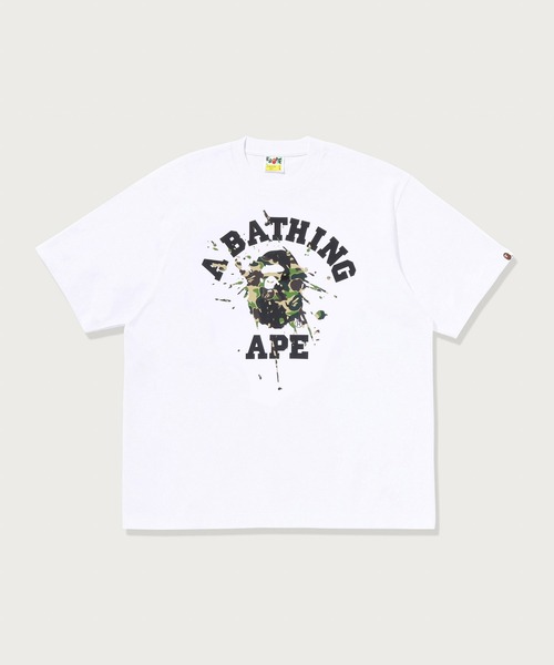 A BATHING APE(アベイシングエイプ)の「ABC CAMO SPLASH COLLEGE RELAXED FIT TEE(Tシャツ/カットソー・メンズ・ブラック/グレー/ホワイト・LARGE/X-LARGE/SMALL/MEDIUM/XX-LARGE)」の1枚目の写真