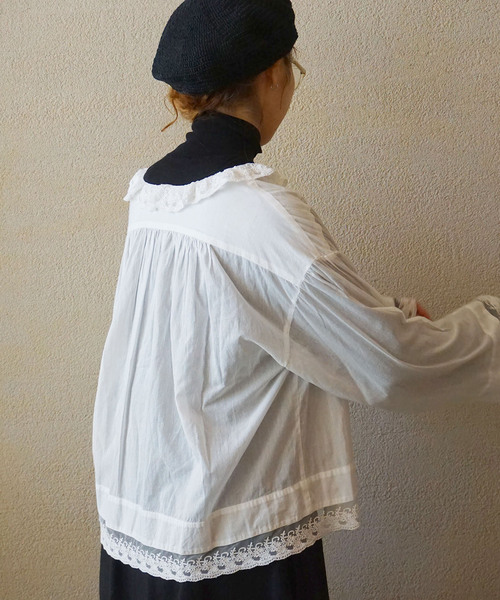 JOURNAL STANDARD LUXE(ジャーナルスタンダード ラックス)の「コットンローン レースブラウス(シャツ/ブラウス・レディース・ホワイト/ブラック・FREE)」の10枚目の写真