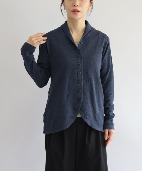 etre relie(エトレリー)の「接結ジャケット(Tシャツ/カットソー・レディース・ライトグレー/ブラック/ダークネイビー/カーキ/ダークベージュ/チャコールグレー・MEDIUM)」の16枚目の写真