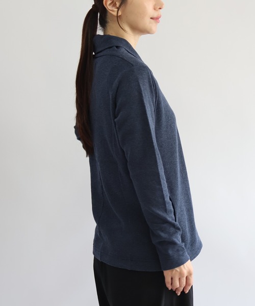 etre relie(エトレリー)の「接結ジャケット(Tシャツ/カットソー・レディース・ライトグレー/ブラック/ダークネイビー/カーキ/ダークベージュ/チャコールグレー・MEDIUM)」の17枚目の写真