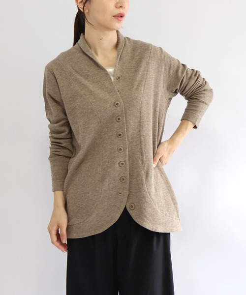 etre relie(エトレリー)の「接結ジャケット(Tシャツ/カットソー・レディース・ライトグレー/ブラック/ダークネイビー/カーキ/ダークベージュ/チャコールグレー・MEDIUM)」の19枚目の写真