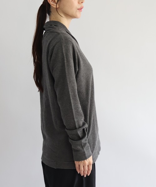 etre relie(エトレリー)の「接結ジャケット(Tシャツ/カットソー・レディース・ライトグレー/ブラック/ダークネイビー/カーキ/ダークベージュ/チャコールグレー・MEDIUM)」の10枚目の写真