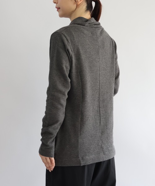 etre relie(エトレリー)の「接結ジャケット(Tシャツ/カットソー・レディース・ライトグレー/ブラック/ダークネイビー/カーキ/ダークベージュ/チャコールグレー・MEDIUM)」の11枚目の写真