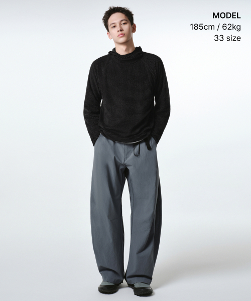 MUSINSA STANDARD（ムシンサスタンダード）の「[シティレジャー] ベルト付きカーブパンツ [ブルーグレー]（その他パンツ・メンズ・その他・38/36/34/32/30/31/33/28/29）」の2枚目の写真