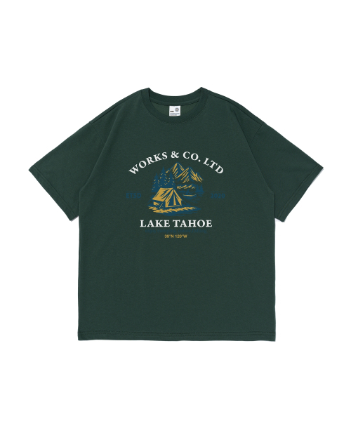 WORKS & CO.(ワークス アンド コー)の「レイクプレイス 半袖Tシャツ (グリーン)(Tシャツ/カットソー・レディース・その他・MEDIUM/LARGE/X-LARGE/2XL)」の1枚目の写真