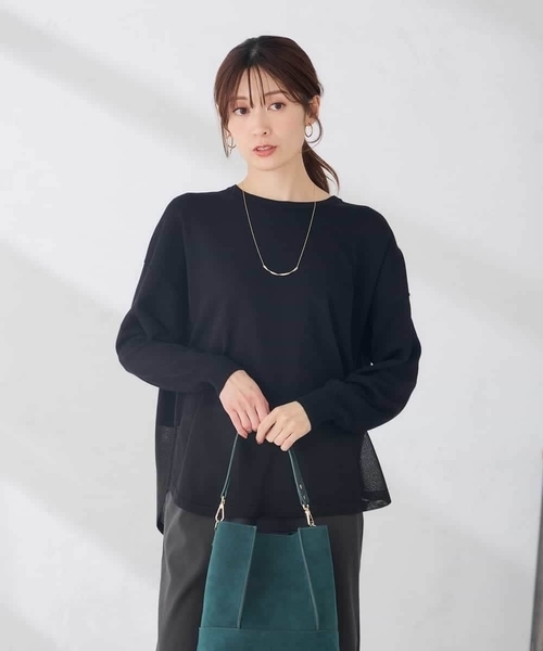 a.v.v(アーヴェヴェ)の「シアー ヘム ニット チュニック(ニット/セーター・レディース・サンドベージュ/ブラック・38/40)」の10枚目の写真