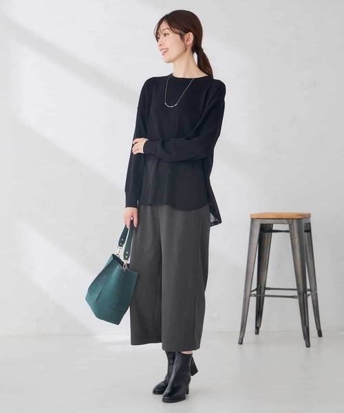 a.v.v(アーヴェヴェ)の「シアー ヘム ニット チュニック(ニット/セーター・レディース・サンドベージュ/ブラック・38/40)」の13枚目の写真
