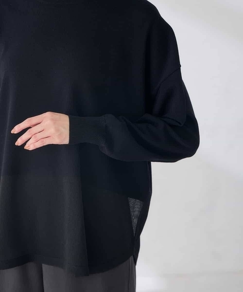 a.v.v(アーヴェヴェ)の「シアー ヘム ニット チュニック(ニット/セーター・レディース・サンドベージュ/ブラック・38/40)」の19枚目の写真