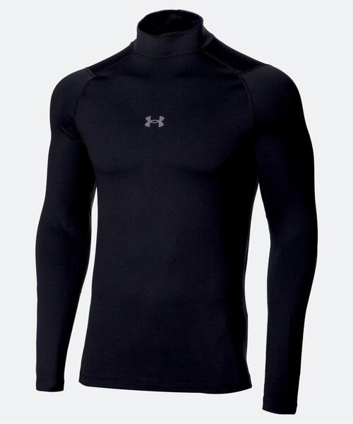 UNDER ARMOUR(アンダーアーマー)の「UAコールドギアアーマー フィッティド ロングスリーブ モックネック シャツ (トレーニング/メンズ)(Tシャツ/カットソー・メンズ・ブラック・M/3XL/XL/L/S/2XL)」の1枚目の写真