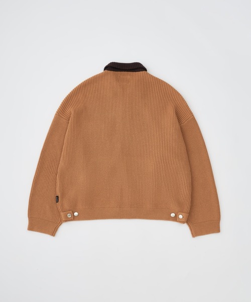 ADAM PATEK（アダムパテック）の「【ADAMPATEK/アダムパテック】 rough knitfabric work jkt ラフニットジャケット（ブルゾン・レディース・グレー/キャメル・1）」の5枚目の写真