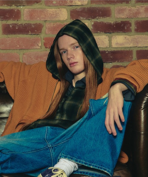ADAM PATEK（アダムパテック）の「【ADAMPATEK/アダムパテック】 rough knitfabric work jkt ラフニットジャケット（ブルゾン・レディース・グレー/キャメル・1）」の12枚目の写真
