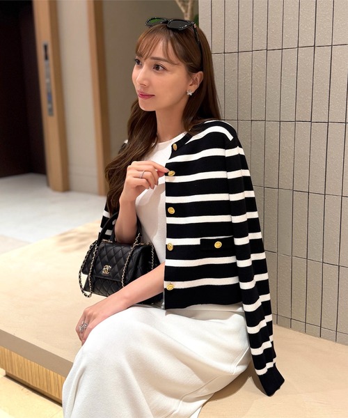 KOBE LETTUCE（コウベレタス）の「[ 岡部あゆみさんコラボ ] 金ボタンニットカーディガン（カーディガン/ボレロ・レディース・ブラック系その他/ブラック/オフホワイト/キャメル/ブラウン系・M）」の11枚目の写真