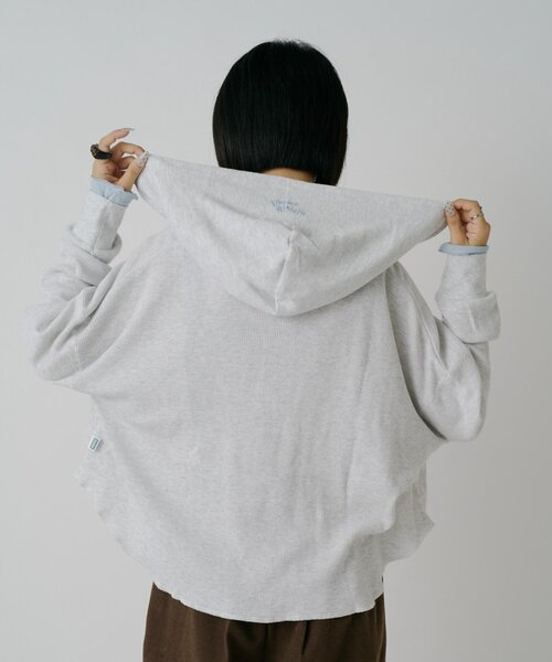 goocy(グーシー)の「【DISCUS】ワッフルヘンリーフーディ(Tシャツ/カットソー・レディース・ホワイト/パープル/ブラック・MEDIUM/LARGE)」の2枚目の写真