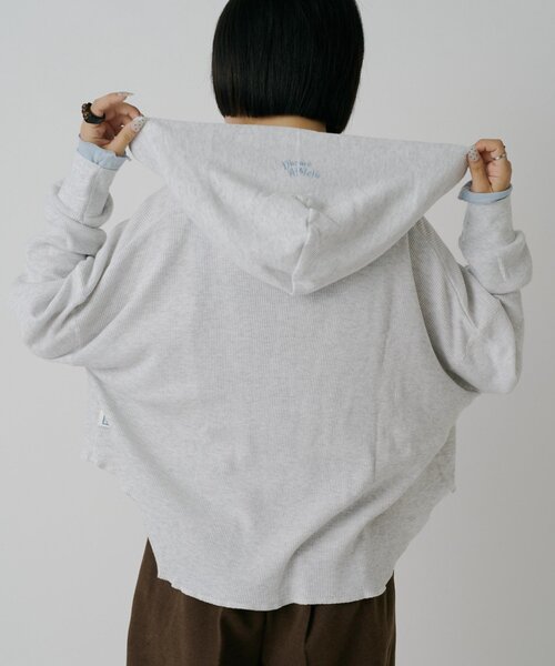 goocy(グーシー)の「【DISCUS】ワッフルヘンリーフーディ(Tシャツ/カットソー・レディース・ホワイト/パープル/ブラック・MEDIUM/LARGE)」の8枚目の写真