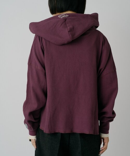 goocy(グーシー)の「【DISCUS】ワッフルヘンリーフーディ(Tシャツ/カットソー・レディース・ホワイト/パープル/ブラック・MEDIUM/LARGE)」の21枚目の写真