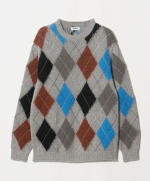 Coohem(コーヘン)の「<COOHEM>STITCHED ARGYLE KNIT PULLOVER/アーガイル ニット プルオーバー(ニット/セーター・メンズ・グレー系・L/M)」の1枚目の写真