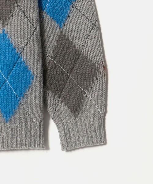 Coohem(コーヘン)の「<COOHEM>STITCHED ARGYLE KNIT PULLOVER/アーガイル ニット プルオーバー(ニット/セーター・メンズ・グレー系・L/M)」の4枚目の写真