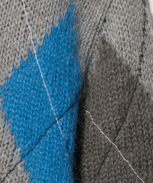 Coohem(コーヘン)の「<COOHEM>STITCHED ARGYLE KNIT PULLOVER/アーガイル ニット プルオーバー(ニット/セーター・メンズ・グレー系・L/M)」の5枚目の写真