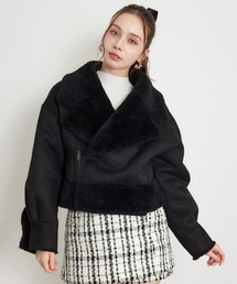 rienda（リエンダ）の「リバーシブルフェイクムートンジャケット 秋服　冬服（ムートンコート）」