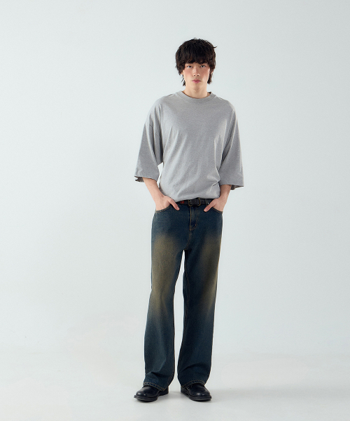 FORTYFOUR（フォーティフォー）の「[M] ナチュラルウォッシングストレートデニム（デニムパンツ・メンズ・スカイブルー/ダークグレー/インディゴブルー/ダークブルー/ライトブルー・SMALL/MEDIUM/LARGE）」の13枚目の写真