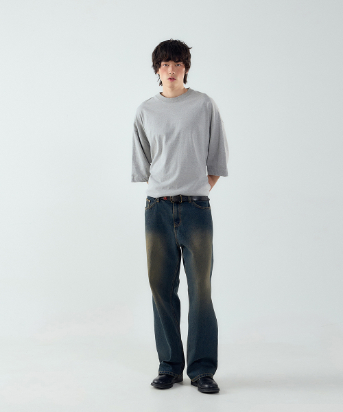 FORTYFOUR（フォーティフォー）の「[M] ナチュラルウォッシングストレートデニム（デニムパンツ・メンズ・スカイブルー/ダークグレー/インディゴブルー/ダークブルー/ライトブルー・SMALL/MEDIUM/LARGE）」の12枚目の写真