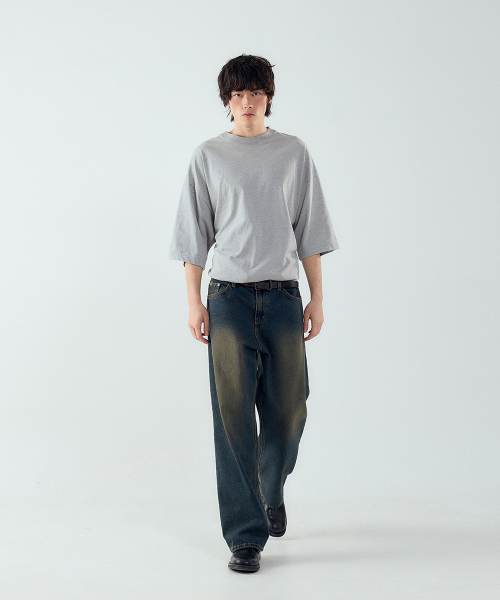 FORTYFOUR（フォーティフォー）の「[M] ナチュラルウォッシングストレートデニム（デニムパンツ・メンズ・スカイブルー/ダークグレー/インディゴブルー/ダークブルー/ライトブルー・SMALL/MEDIUM/LARGE）」の7枚目の写真