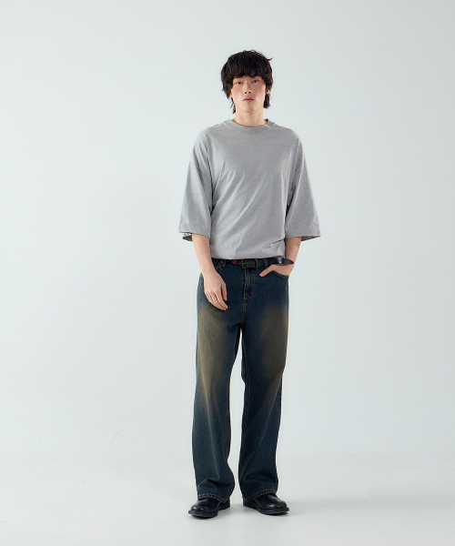 FORTYFOUR（フォーティフォー）の「[M] ナチュラルウォッシングストレートデニム（デニムパンツ・メンズ・スカイブルー/ダークグレー/インディゴブルー/ダークブルー/ライトブルー・SMALL/MEDIUM/LARGE）」の6枚目の写真