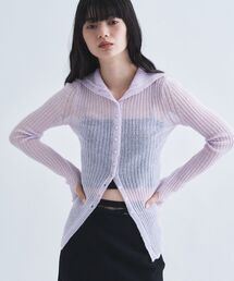 CODE A（コードエー）の「sheer mohair rib cardigan（カーディガン/ボレロ）」
