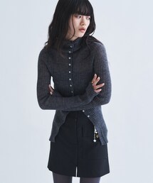 CODE A（コードエー）の「sheer mohair rib cardigan（カーディガン/ボレロ）」