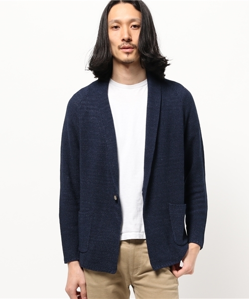 URBAN RESEARCH(アーバンリサーチ)の「UR IndLikeニットショールカーディガン(カーディガン/ボレロ・メンズ・インディゴブルー/ライトインディゴブルー・LARGE/MEDIUM)」の7枚目の写真
