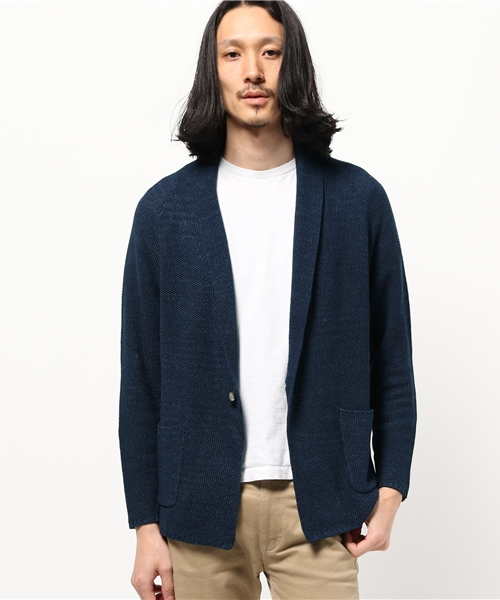 URBAN RESEARCH(アーバンリサーチ)の「UR IndLikeニットショールカーディガン(カーディガン/ボレロ・メンズ・インディゴブルー/ライトインディゴブルー・LARGE/MEDIUM)」の4枚目の写真