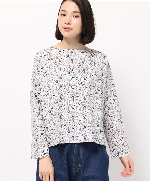 PUAL CE CIN（ピュアルセシン）の「かすれ花ｐｔＢＩＧＰ／ＯＢＬ（シャツ/ブラウス・レディース・ナチュラル/ホワイト・FREE）」の2枚目の写真