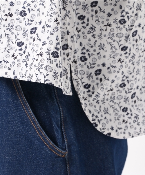 PUAL CE CIN（ピュアルセシン）の「かすれ花ｐｔＢＩＧＰ／ＯＢＬ（シャツ/ブラウス・レディース・ナチュラル/ホワイト・FREE）」の5枚目の写真