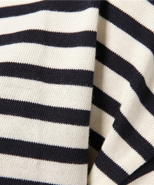 earth music&ecology（アースミュージックアンドエコロジー）の「【2016Autumn】ボーダードロップショルダーＴシャツ（Tシャツ/カットソー・レディース・アイボリー/杢グレー/キャメル/カーキ・FREE）」の11枚目の写真