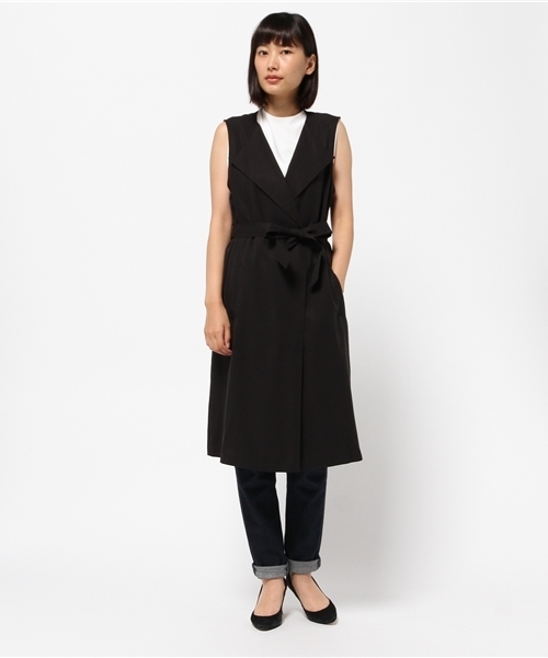 NATURAL BEAUTY BASIC（ナチュラルビューティーベーシック）の「ジレンチ（トレンチコート・レディース・ダークベージュ/ブラック・MEDIUM）」の2枚目の写真