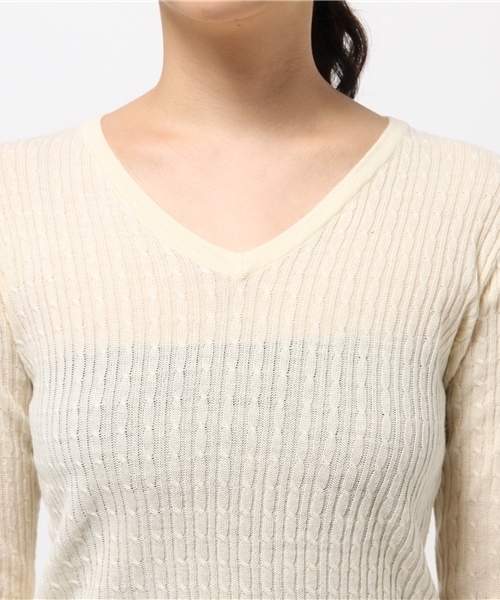 N.（N. Natural Beauty Basic）（エヌエヌナチュラルビューティーベーシック）の「ミニケーブルニット（ニット/セーター・レディース・グレー/ホワイト/カーキ/ネイビー・MEDIUM）」の9枚目の写真