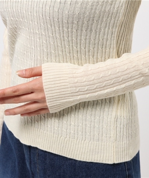 N.（N. Natural Beauty Basic）（エヌエヌナチュラルビューティーベーシック）の「ミニケーブルニット（ニット/セーター・レディース・グレー/ホワイト/カーキ/ネイビー・MEDIUM）」の10枚目の写真