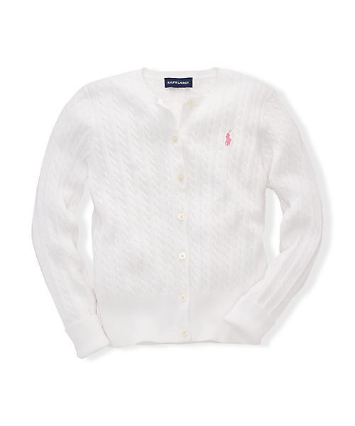 POLO RALPH LAUREN CHILDRENSWEAR（ポロ ラルフ ローレン チルドレンズウェア）の「ケーブルニット コットン カーディガン（カーディガン/ボレロ・キッズ・ネイビー/ホワイト/ピンク・3T/4T）」の4枚目の写真