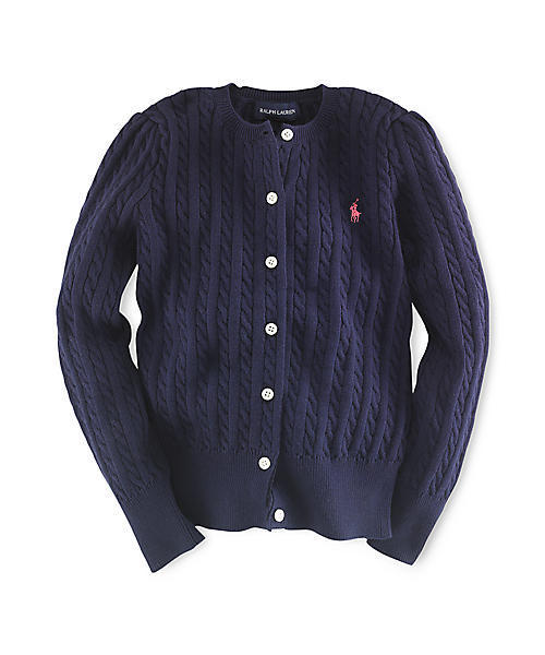 POLO RALPH LAUREN CHILDRENSWEAR（ポロ ラルフ ローレン チルドレンズウェア）の「ケーブルニット コットン カーディガン（カーディガン/ボレロ・キッズ・ネイビー/ホワイト/ピンク・3T/4T）」の5枚目の写真