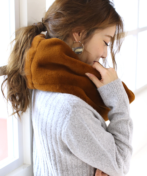 Bou Jeloud（ブージュルード）の「プチプラ◆エンジェルスヌード（ネックウォーマー/スヌード・レディース・オレンジ/ライトグレー/チャコールグレー/ベージュ・FREE）」の10枚目の写真