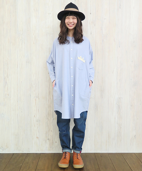 Ne-net（ネネット）の「S ねこリボンオックス（ワンピース・レディース・ブルー/ホワイト・02）」の3枚目の写真