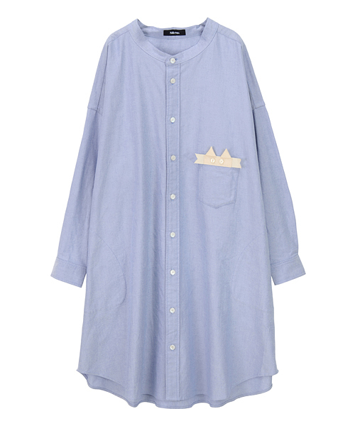 Ne-net（ネネット）の「S ねこリボンオックス（ワンピース・レディース・ブルー/ホワイト・02）」の5枚目の写真