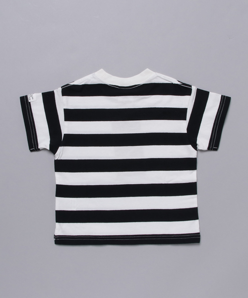 GROOVY COLORS（グルービーカラーズ）の「ボーダーＳＴＡＮＤＡＲＤ　ＢＩＧ　Ｔシャツ（Tシャツ/カットソー・キッズ・ブラック/レッド・140/100/120/110/130/90）」の3枚目の写真