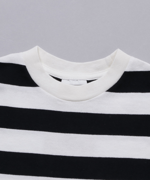 GROOVY COLORS（グルービーカラーズ）の「ボーダーＳＴＡＮＤＡＲＤ　ＢＩＧ　Ｔシャツ（Tシャツ/カットソー・キッズ・ブラック/レッド・140/100/120/110/130/90）」の4枚目の写真