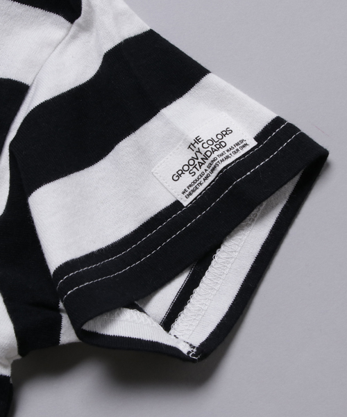 GROOVY COLORS（グルービーカラーズ）の「ボーダーＳＴＡＮＤＡＲＤ　ＢＩＧ　Ｔシャツ（Tシャツ/カットソー・キッズ・ブラック/レッド・140/100/120/110/130/90）」の5枚目の写真