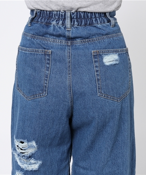 WEGO（ウィゴー）の「WEGO/タックヘビークラッシュワイドパンツ（デニムパンツ・レディース・インディゴブルー/ライトインディゴブルー/ライトピンク/ホワイト・FREE）」の19枚目の写真